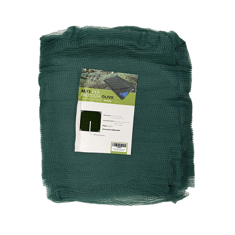RETE PER RACCOLTA OLIVE CON SPACCO 90 G 08x08 METRI (5,8KG)